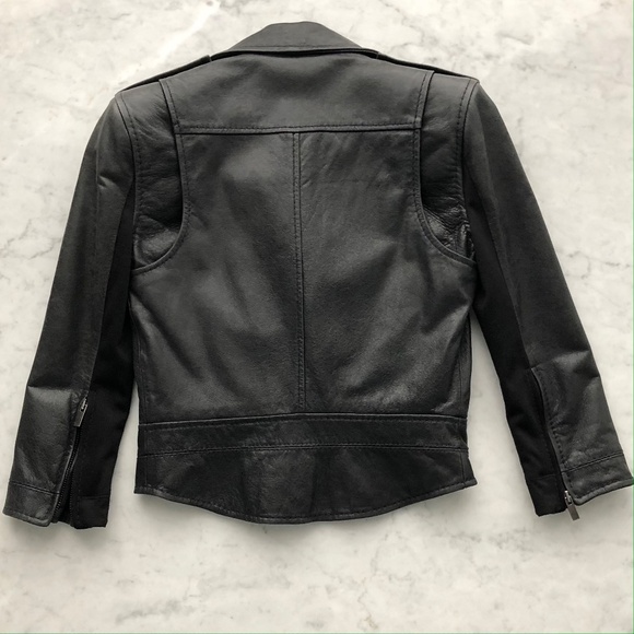 bCBG MAX AZRIA Leather Moto Biker Jacket XXS 2XS - Picture 3 of 7